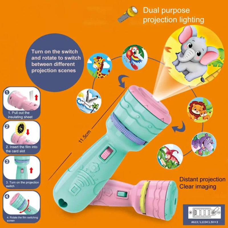 Mini Projector for Kids Flashlight Torch | Kids Projection Light Toy