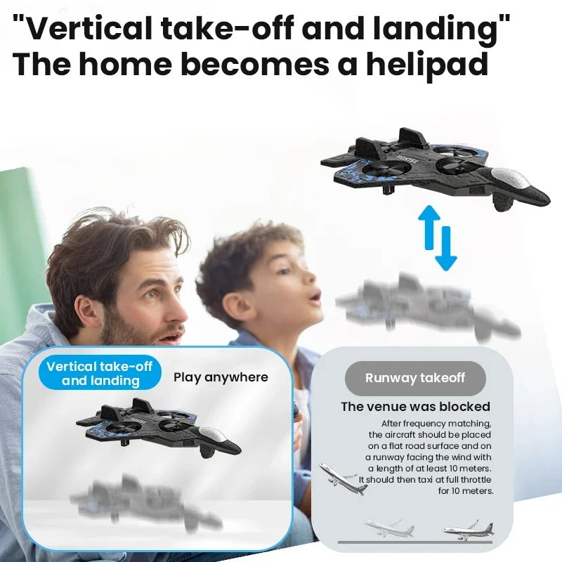 Fighter Plane Remote Control Aircraft High Speed LED Lights Rechargeable Battery
