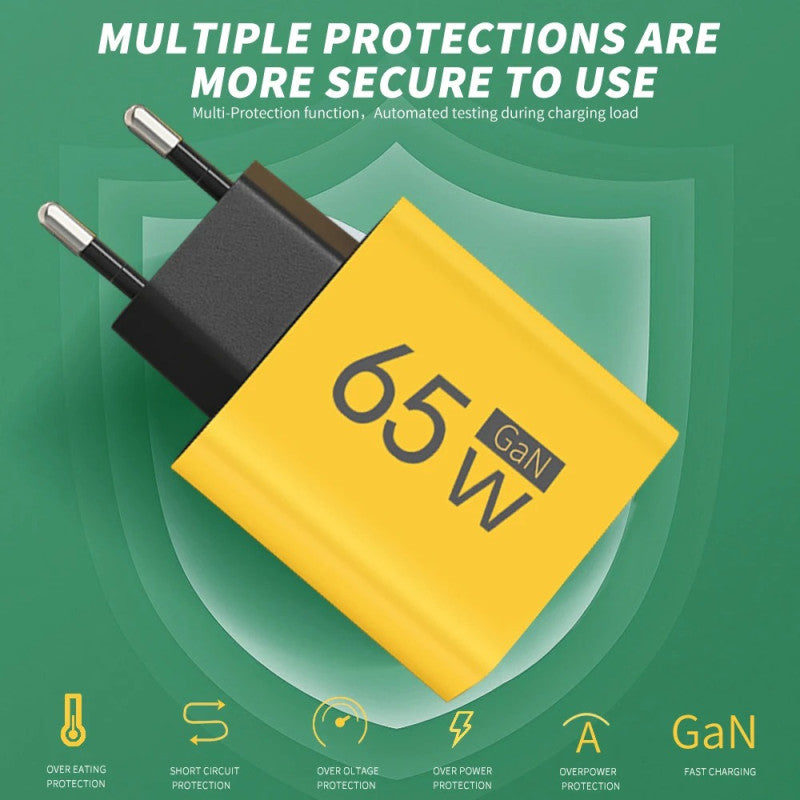 65W A+C SUPER VOOC GREY SHO CHARGER Yellow