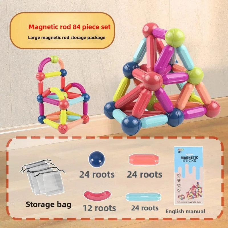 25 PCS Magnetic Toys Building Blocks Magnet Balls and Rods Set