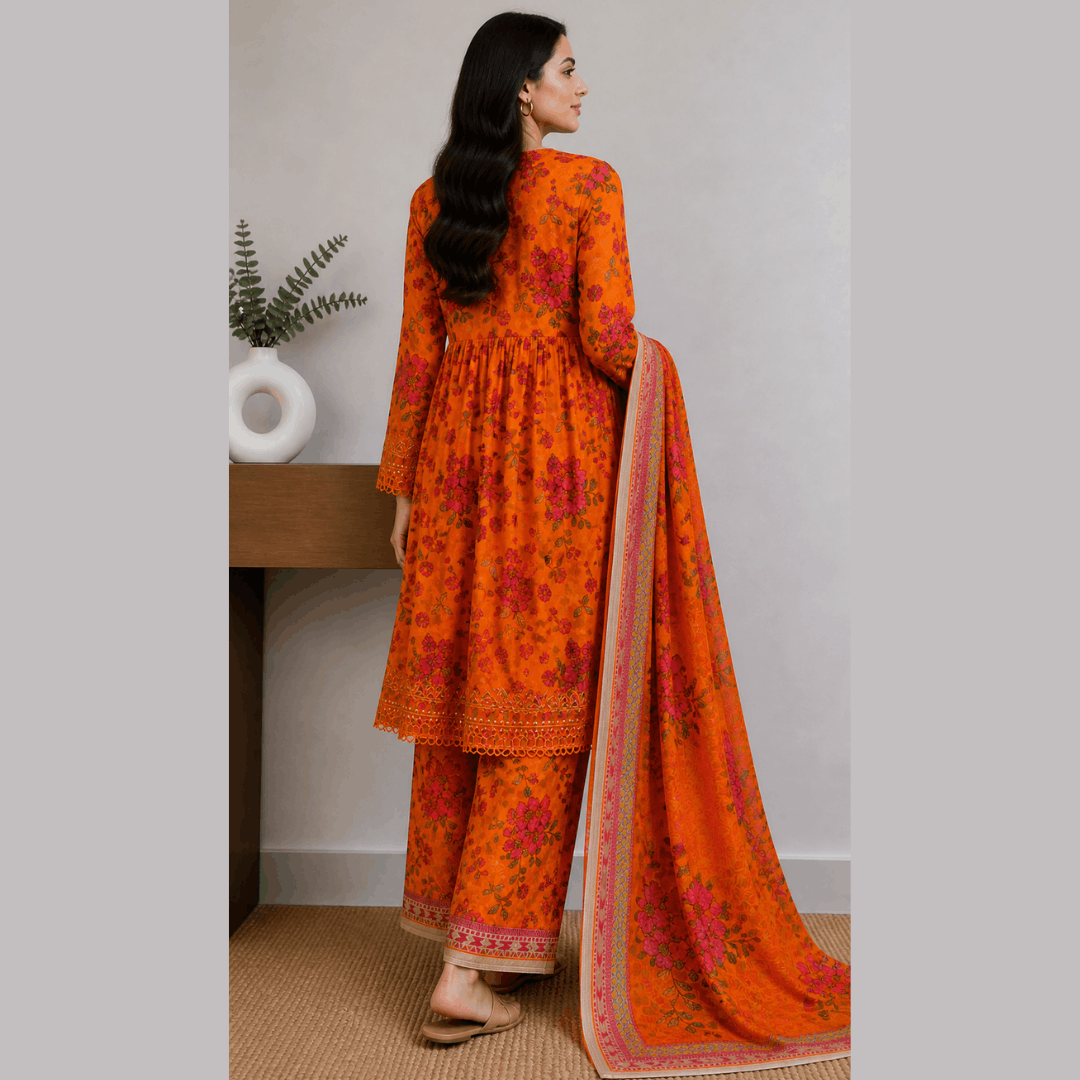 Breeza Digital Printed 3PC Ready to Wear Design No- 7511