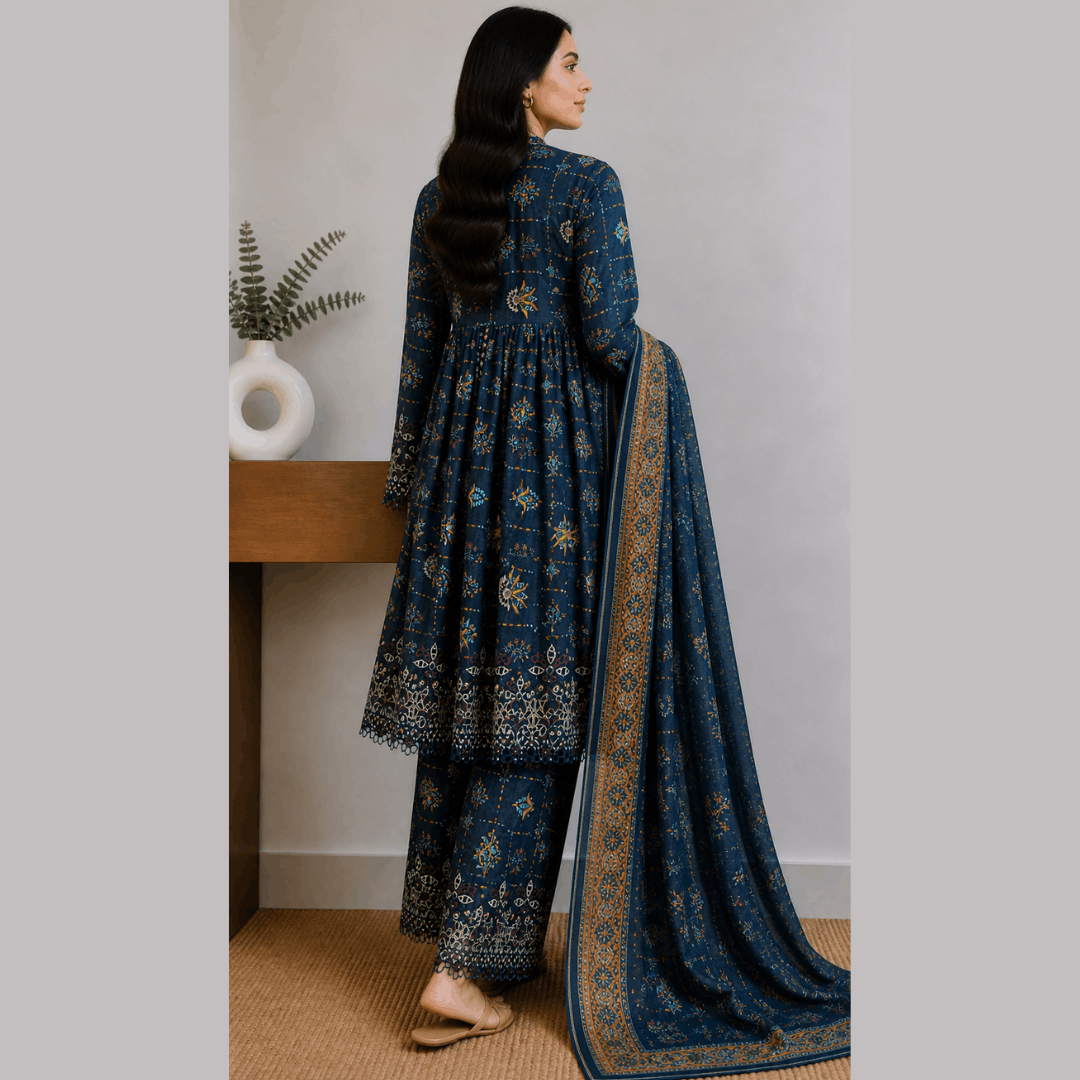 Breeza Digital Printed 3PC Ready to Wear Design No- 7513 - Pak