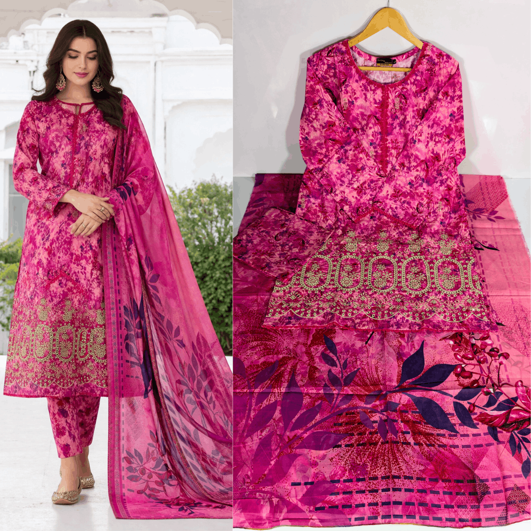 Breeza Embroidered 3PC Ready to wear Design No- 6004