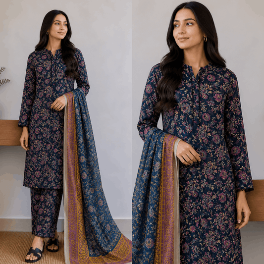 Breeza Digital Printed 3PC Ready to Wear Design No- 7507 - PK
