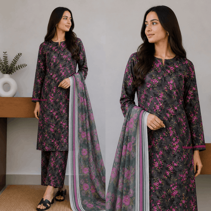 Breeza Digital Printed 3PC Ready to Wear Design No- 7508 - PK