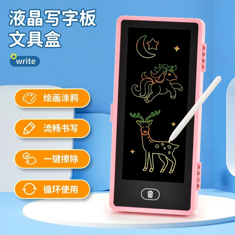 Pencil Box with Multi color Kids Writing Tablet (Random Colours)