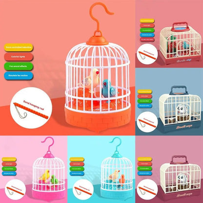 Mini Bird cage for kids-realistic sound Induction -swing my wings-sparrow cage-works on battery