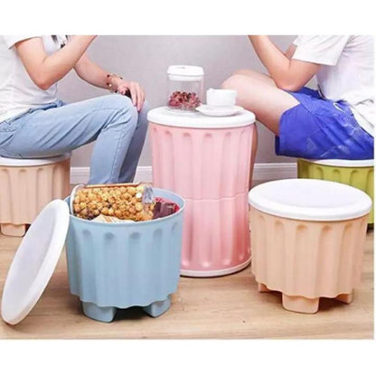 1 peaice Storage Stool Plastic Large Capacity Stackable Storage Box Footstool