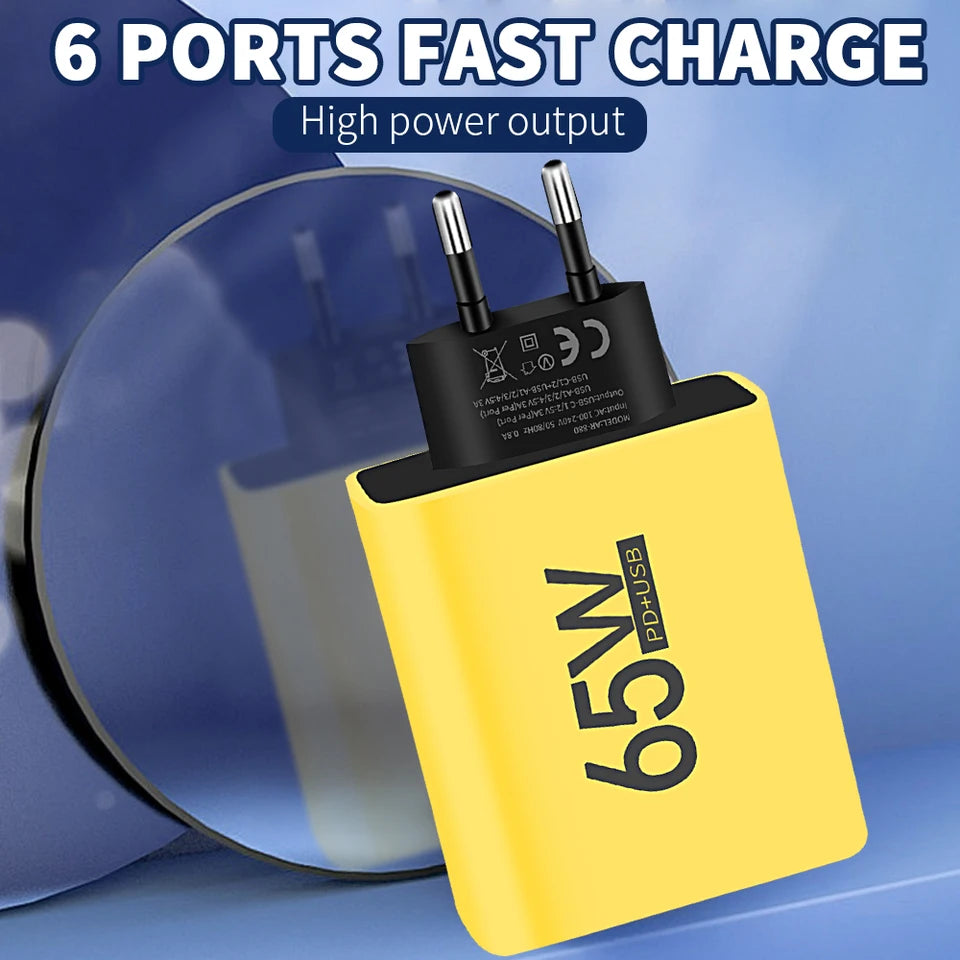 65W A+C SUPER VOOC GREY SHO CHARGER Yellow