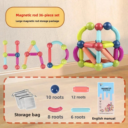 25 PCS Magnetic Toys Building Blocks Magnet Balls and Rods Set