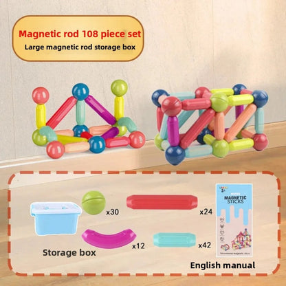 25 PCS Magnetic Toys Building Blocks Magnet Balls and Rods Set
