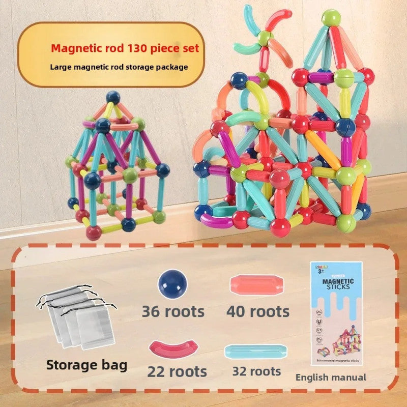 25 PCS Magnetic Toys Building Blocks Magnet Balls and Rods Set
