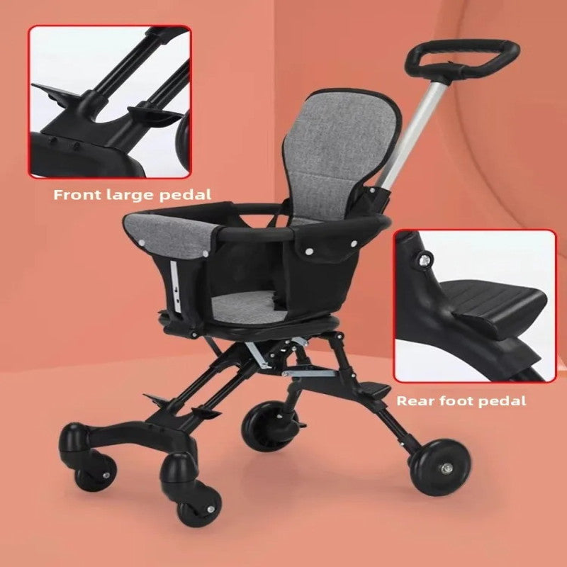 Baby Stroller, Foldable Four-Wheeled Child Stroller, Lightly and Easily Foldable