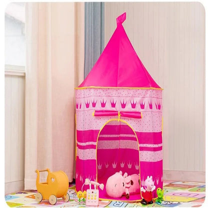 Kids Tent Toy Princess Playhouse - Toddler Play House Pink And Blue Castle for Kid Children