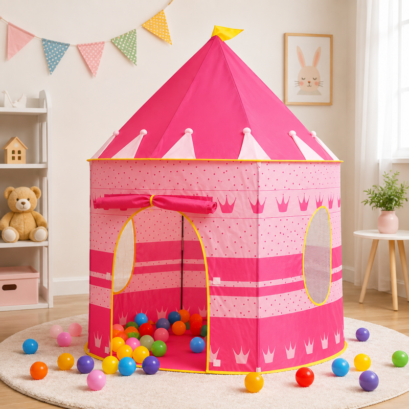 Kids Tent Toy Princess Playhouse - Toddler Play House Pink And Blue Castle for Kid Children