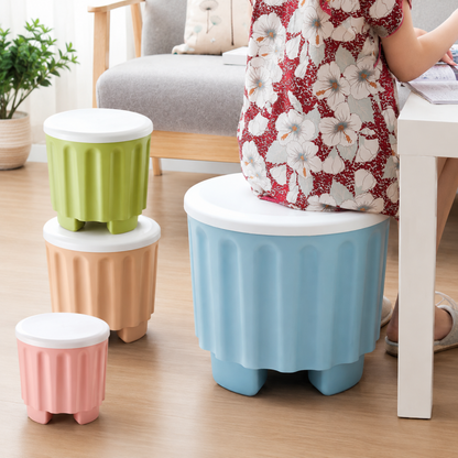 1 peaice Storage Stool Plastic Large Capacity Stackable Storage Box Footstool