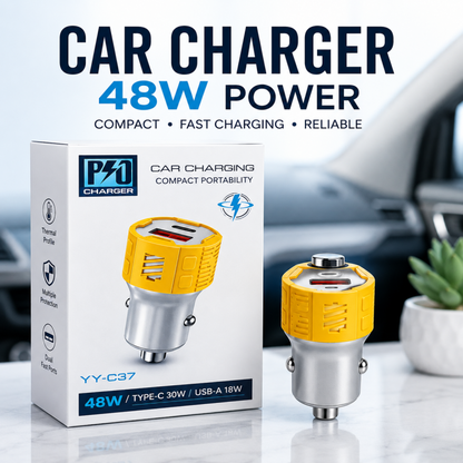 Car Charger Yellow 48W A+C Car Shu Box Packing