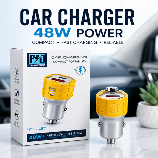 Car Charger Yellow 48W A+C Car Shu Box Packing