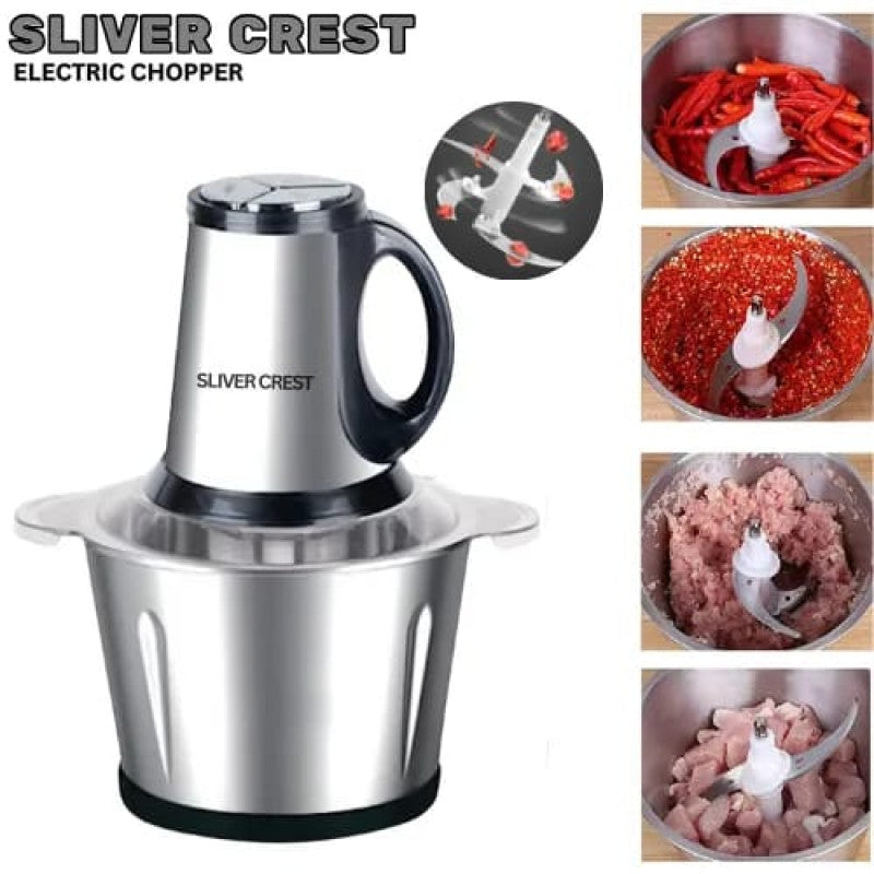 Meat Grinder Chopper ,Electric Stainless Steel 2L or 3L Capacity