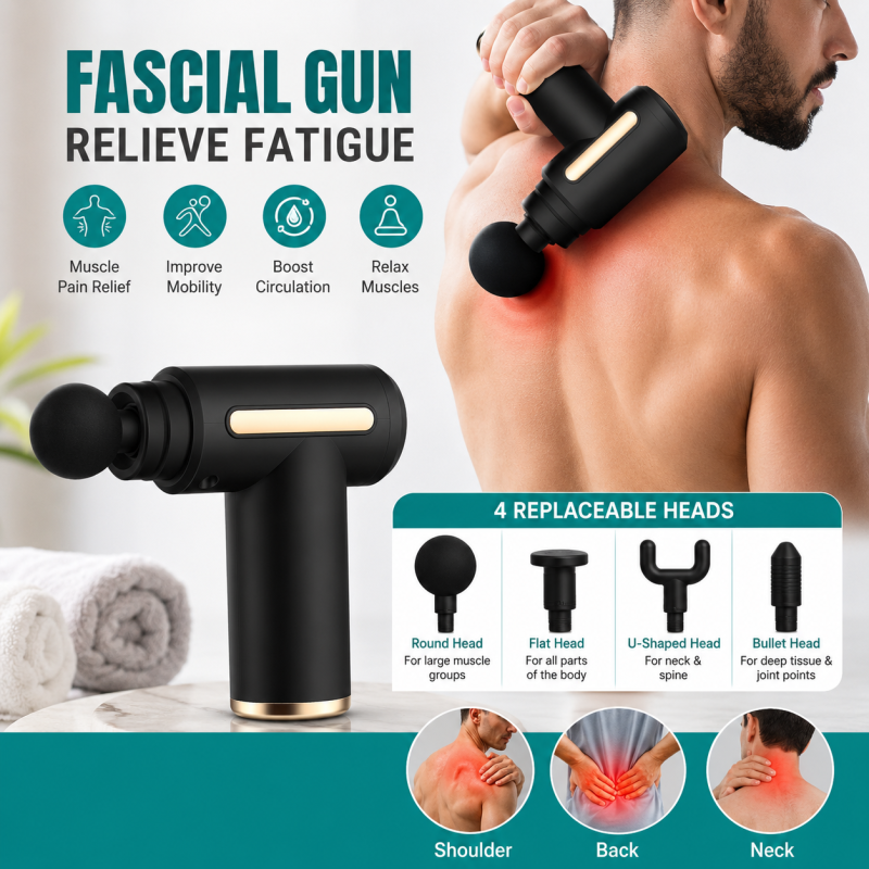 Massage Gun – Portable Deep Tissue Percussion Massager with 6 Speeds