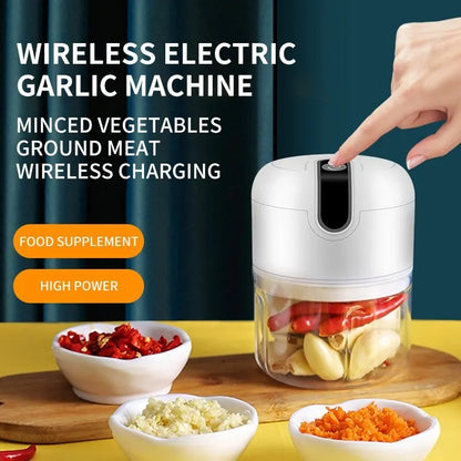Rechargeable Mini Electric Chopper – Stainless Steel Blades, Easy One Touch Operation,