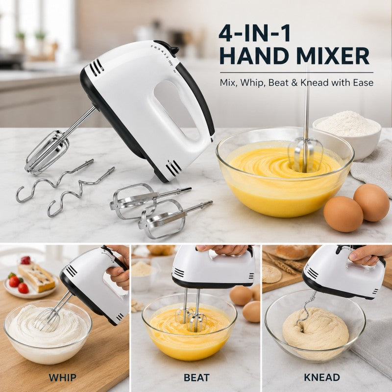 7-Speed Hand Mixer – Electric Kitchen Beater