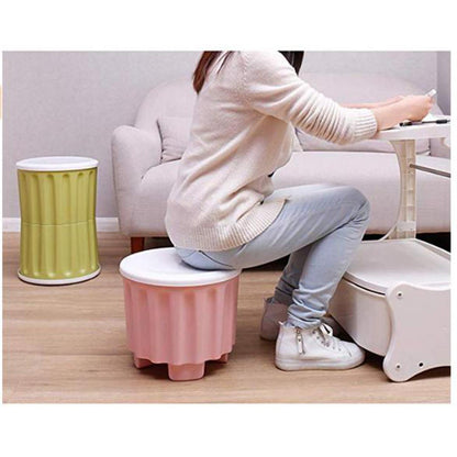 1 peaice Storage Stool Plastic Large Capacity Stackable Storage Box Footstool