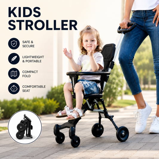 Baby Stroller, Foldable Four-Wheeled Child Stroller, Lightly and Easily Foldable