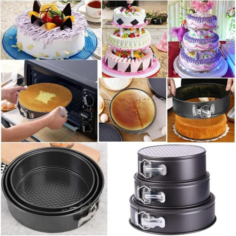 3 Piece Round Shape Nonstick Cake Baking