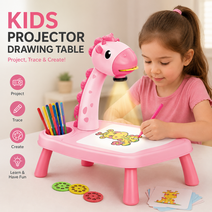 Kids LED Projector Drawing Table with Projection Board