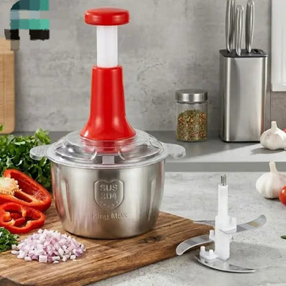 Manual Stainless Steel Multifunctional 2L Hand Push Chopper