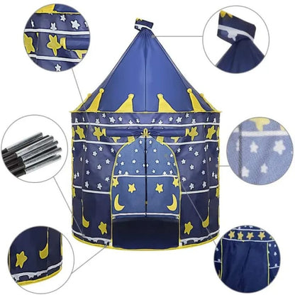 Kids Tent Toy Princess Playhouse - Toddler Play House Pink And Blue Castle for Kid Children