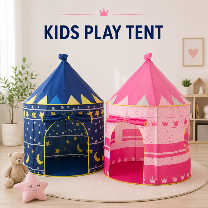 Kids Tent Toy Princess Playhouse - Toddler Play House Pink And Blue Castle for Kid Children