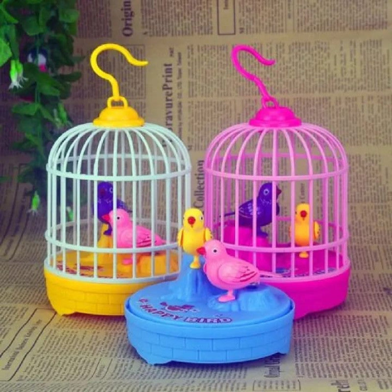 Mini Bird cage for kids-realistic sound Induction -swing my wings-sparrow cage-works on battery