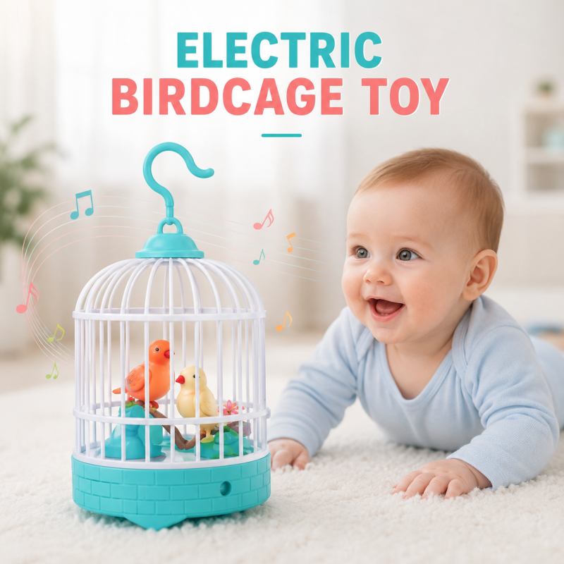 Mini Bird cage for kids-realistic sound Induction -swing my wings-sparrow cage-works on battery