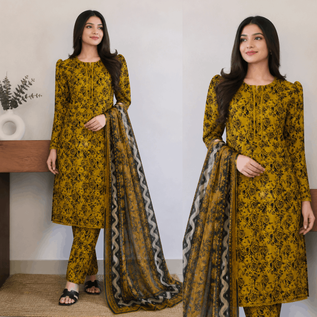 Breeza Digital Printed 3PC Ready to Wear Design No- 7501