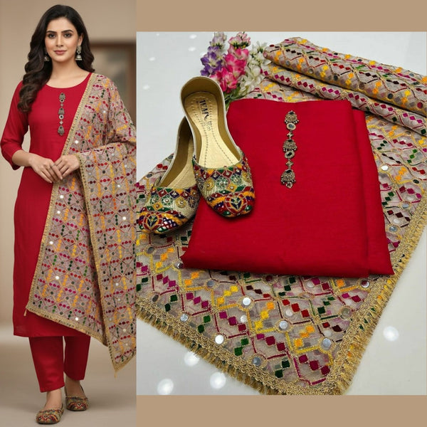 Full Heavy Embroidered Gift Pack with Shoes Free D-REd