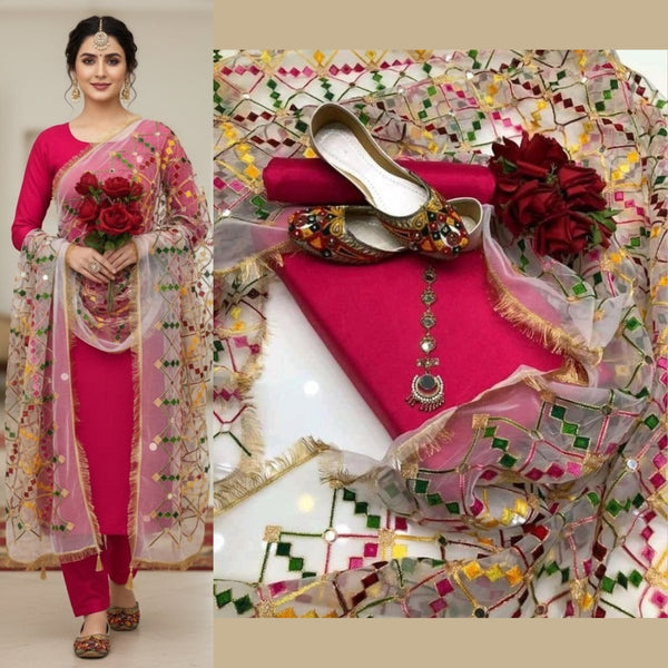 Full Heavy Embroidered Gift Pack with Shoes Free D-Pink