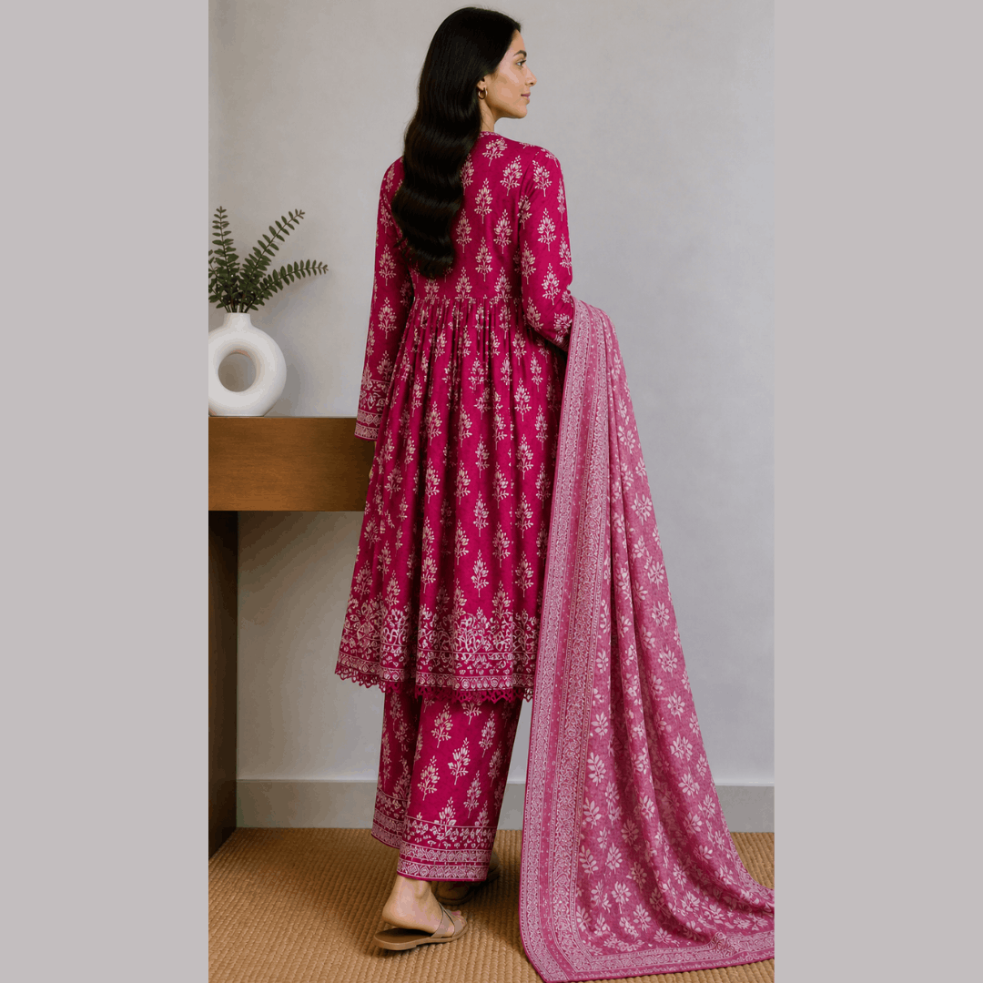 Breeza Digital Printed 3PC Ready to Wear Design No- 7512 - PK
