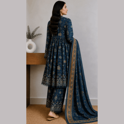 Breeza Digital Printed 3PC Ready to Wear Design No- 7513