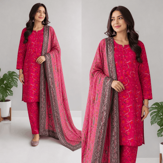 Breeza Digital Printed 3PC Ready to Wear Design No- 7514 - PK