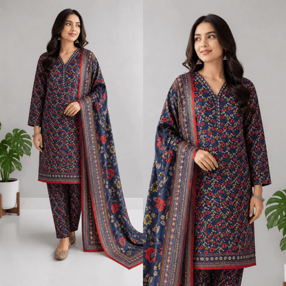 Breeza Digital Printed 3PC Ready to Wear Design No- 7515