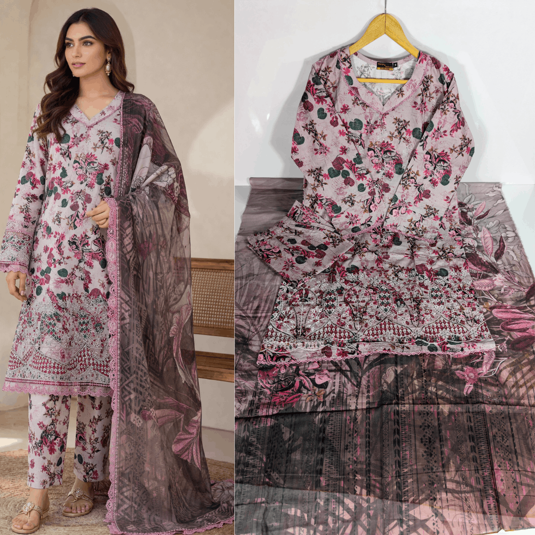 Breeza Embroidered 3PC Ready to wear Design No- 6008