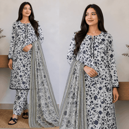 Breeza Digital Printed 3PC Ready to Wear Design No- 7502