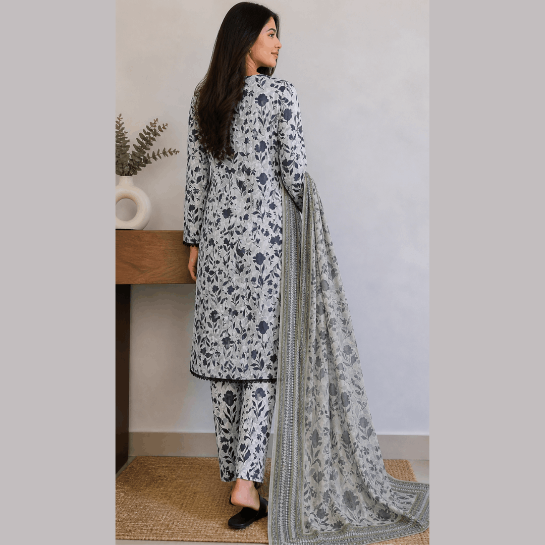 Breeza Digital Printed 3PC Ready to Wear Design No- 7502 - PK