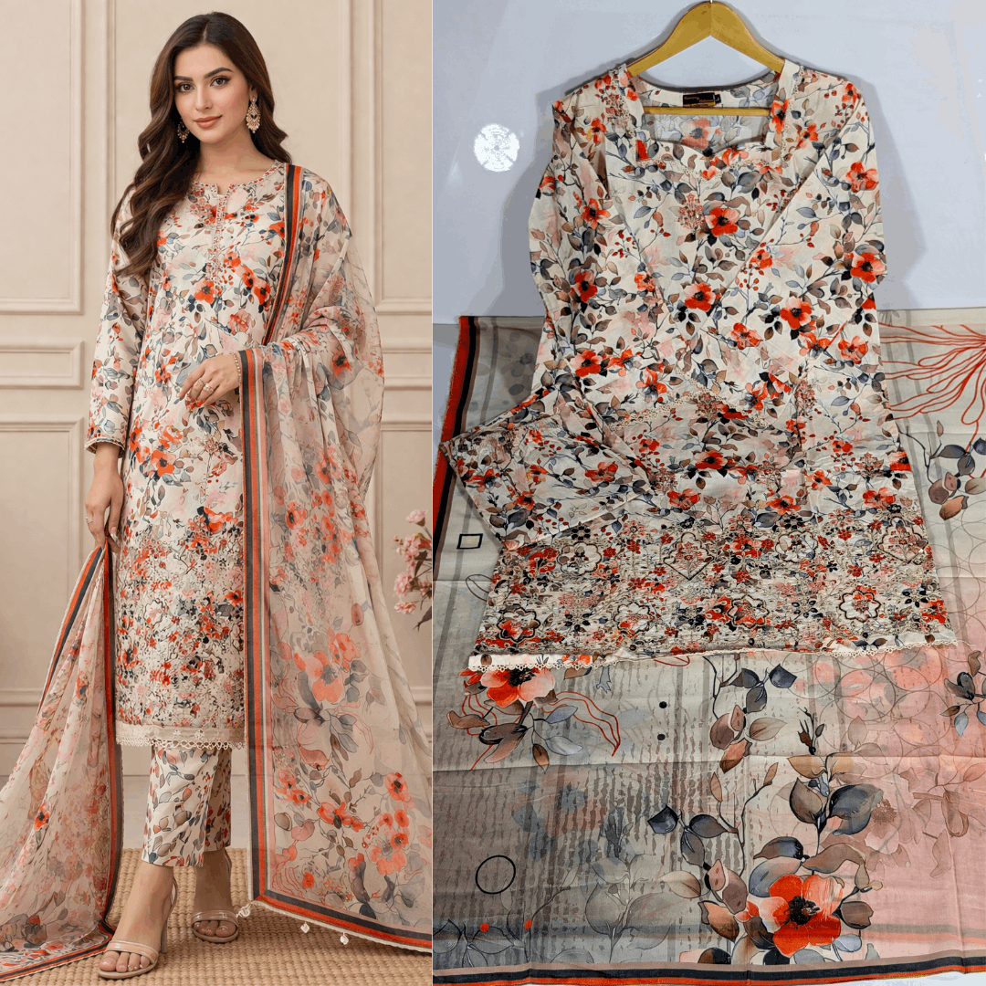 Breeza Embroidered 3PC Ready to wear Design No- 6007