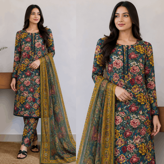 Breeza Digital Printed 3PC Ready to Wear Design No- 7503 - PK