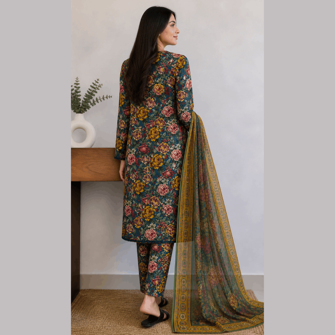 Breeza Digital Printed 3PC Ready to Wear Design No- 7503 - PK