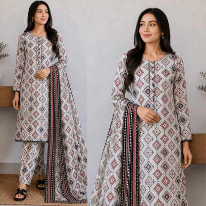 Breeza Digital Printed 3PC Ready to Wear Design No- 7504