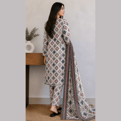 Breeza Digital Printed 3PC Ready to Wear Design No- 7504 - PK